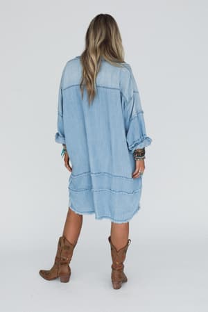 back view of Southern Flair 3 Piece Bundle in Washed Denim from 3BN