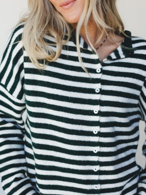 Aira Button Down Cardigan - Forest L / Forest