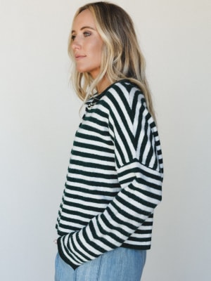 Aira Button Down Cardigan - Forest L / Forest