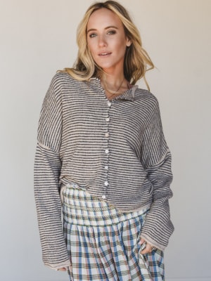 Amara Button Down Cardigan - Natural L / Natural