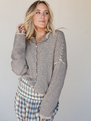 Amara Button Down Cardigan - Natural L / Natural
