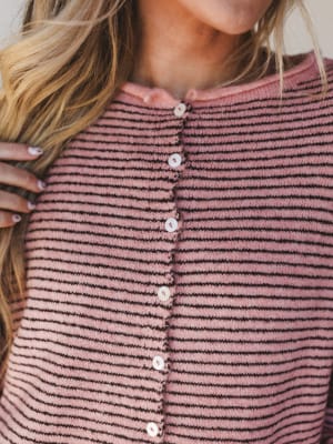 Amara Button Down Cardigan - Rose L / Rose