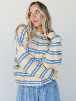 Birdie Button Down Cardigan - Honey L / Honey