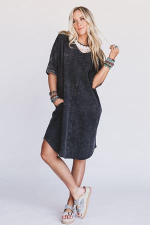 Stormy Skies Tee Dress: undefined