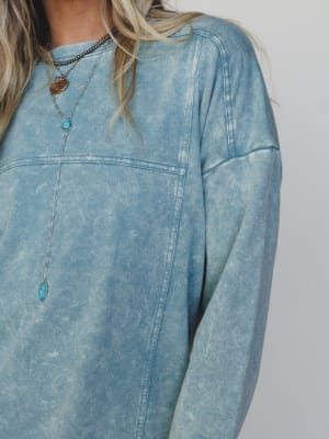 Mission Cozy Sweatshirt Dress - Ash Blue L / Ash Blue