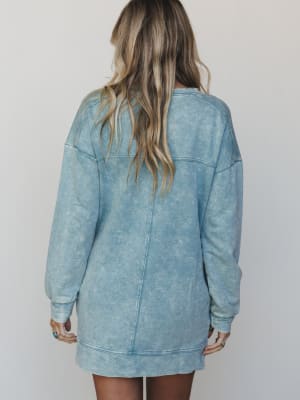 Mission Cozy Sweatshirt Dress - Ash Blue L / Ash Blue