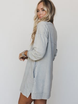 Mission Cozy Sweatshirt Dress - Sleet L / Sleet