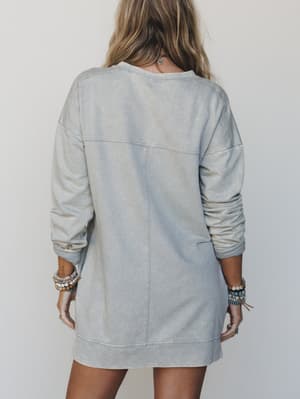 Mission Cozy Sweatshirt Dress - Sleet L / Sleet