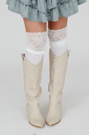 becca-knee-high-socks-white/White
