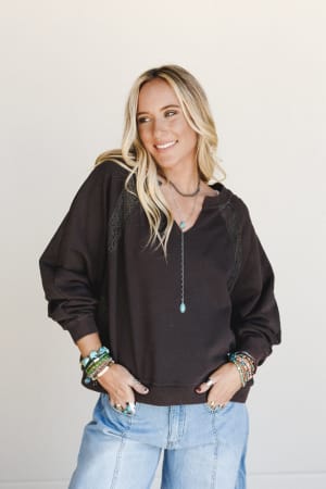 Rustic Lace Dream Trim Top: undefined