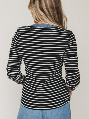 Fieldtrip Stripe Top - Black L / Black