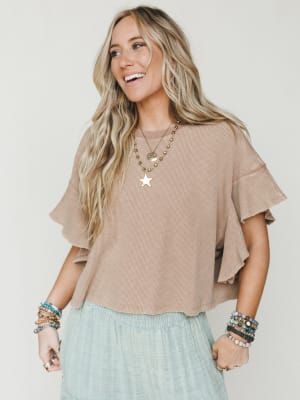Ruffle Sleeve Tee - Coco L / Coco