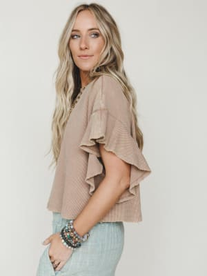 Ruffle Sleeve Tee - Coco L / Coco