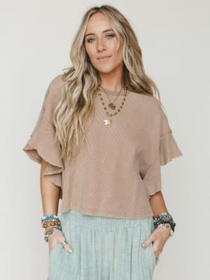 Ruffle Sleeve Tee - Coco L / Coco