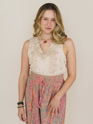 Flower Patch Cropped Tank: undefined