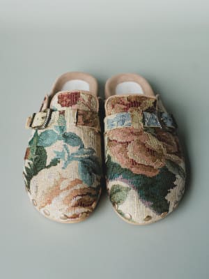 Toni Floral Slip On Mules: undefined