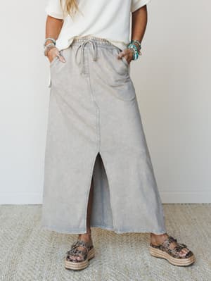 Sunfade Front Slit Maxi Skirt: undefined