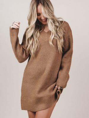 winter-muse-sweater-dress-deep-camel/Deep Camel