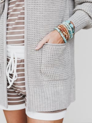 Cuddle Ready Cardigan - Heather Beige S / Heather Beige