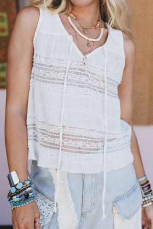 Feeling Fun Lace Top: undefined