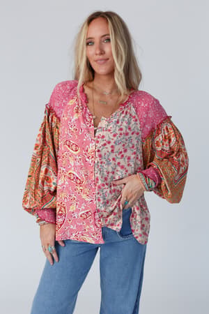 danielle-mixed-floral-printed-top-pink/Pink