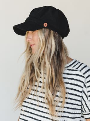 Easy Days Newsboy Cap - Black OS / Black