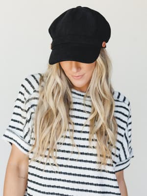 Easy Days Newsboy Cap - Black OS / Black