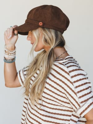 Easy Days Newsboy Cap - Brown OS / Brown