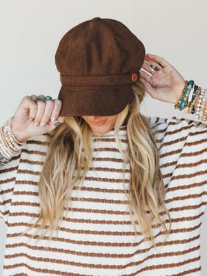 Easy Days Newsboy Cap - Brown OS / Brown