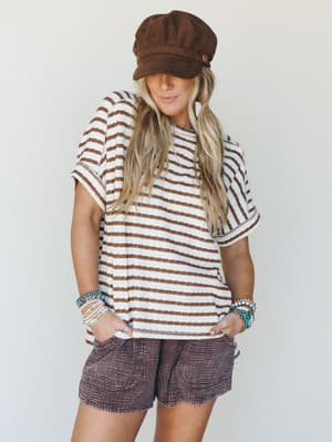 Easy Days Newsboy Cap - Brown OS / Brown