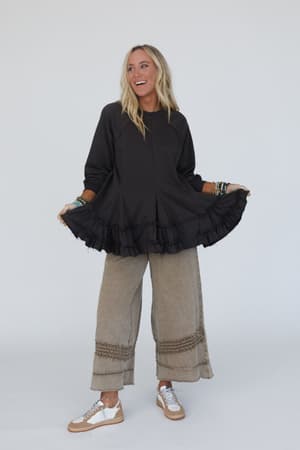 gia-ruffled-tiered-tunic-top-ash/Charcoal