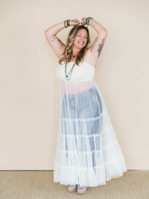 Blush Affair Tulle Maxi Dress - Cream L / Cream