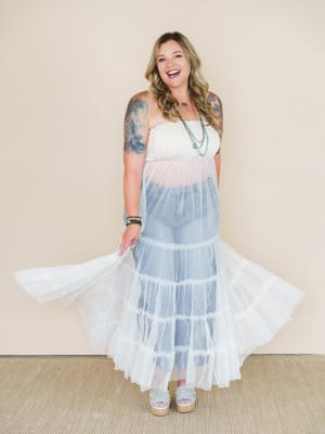 Blush Affair Tulle Maxi Dress - Cream L / Cream