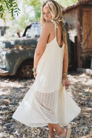 First Kiss Floral Lace Maxi Dress: undefined