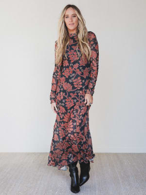 Morning Spice Floral Maxi Dress: undefined