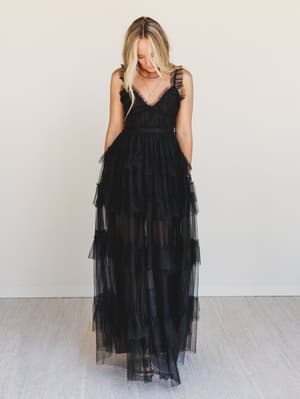 isley-lace-tiered-maxi-dress-black/Black