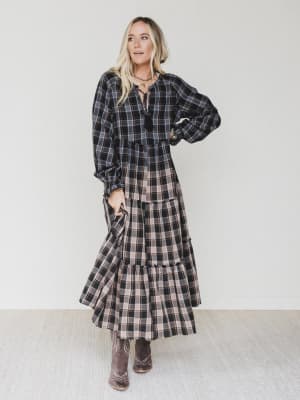 Sundown Harvest Tiered Dress: undefined