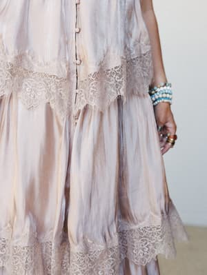 Fall Blooms Tiered Maxi Dress - Sand