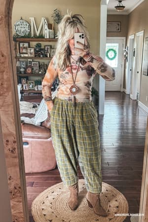 Mystic Plaid Wide Leg Pants: undefined