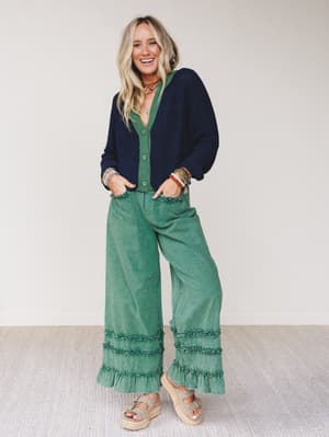 chase-the-horizon-ruffle-pants-green/Green