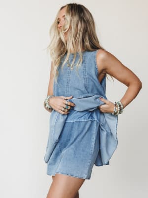 Beat Goes On Romper - Chambray S / Chambray