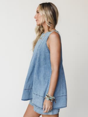 Beat Goes On Romper - Chambray S / Chambray