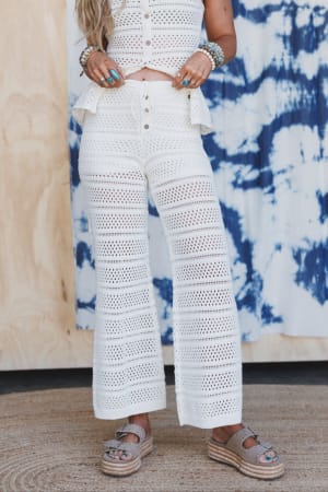 Roma Crochet Knit Pants: undefined