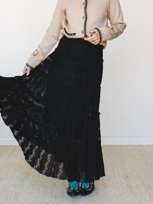 Eclipse Tiered Skirt - Black