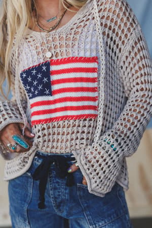americana-flag-hoodie-beige/Beige
