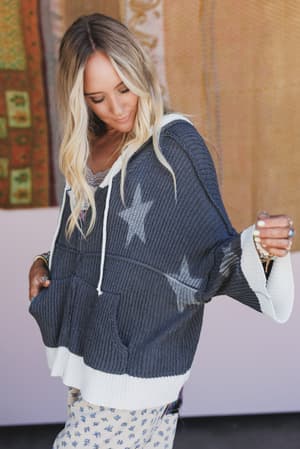 casual-stars-zip-up-hoodie-charcoal/Charcoal