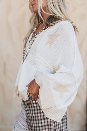 casual-stars-zip-up-hoodie-ivory/Ivory