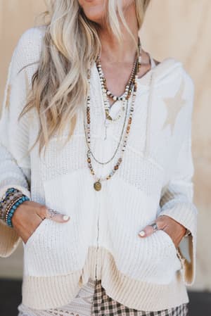 casual-stars-zip-up-hoodie-ivory/Ivory