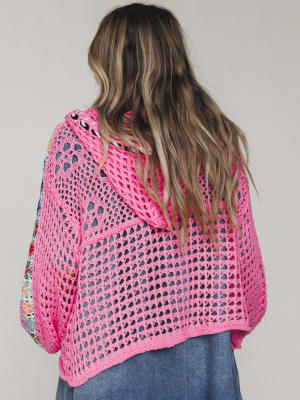 Color Maze Cardigan - Candy Pink L / Candy Pink