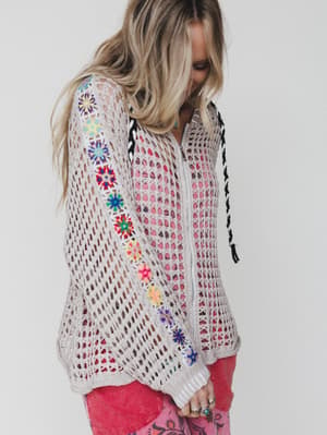Color Maze Cardigan - Soft Beige L / Soft Beige